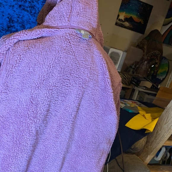 Sherpa lined Hoodie Y2K Women’s Size Small Zip-Up Warm Pink Thick Warm Vintage - Picture 4 of 11